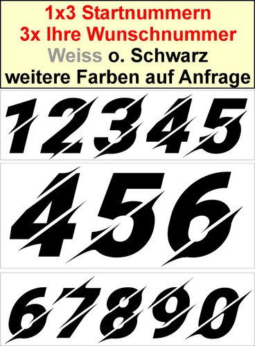 Startnummer zahlen - startnummer,