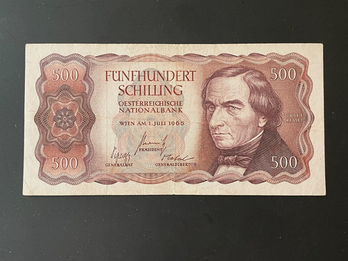 500 schilling banknote - banknote, 1965