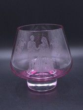 Caithness Kristallglas schottischer Bräutigam und Braut geätzte Vase