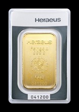 Goldbarren 50 Gramm Gold 999.9 „Heraeus“ Zertifiziert