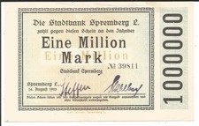 Stadt Spremberg,1 Million Mark