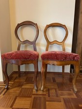2 alte Polsterstühle Holz Rot