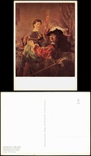 Künstlerkarte REMBRANDT (1606-1669) Selbstbildnis mit Saskia 1975
