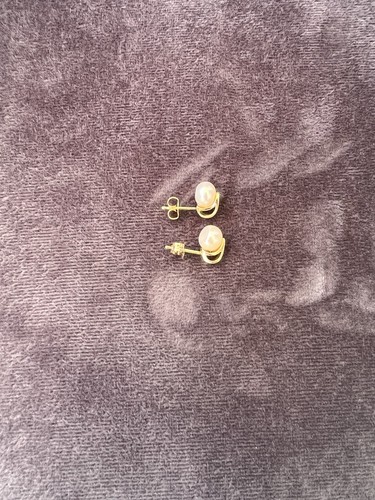 Elegante gold perlen ohrringe - gold,