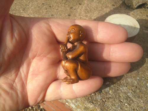 Handgeschnitztes holz netsuke - handgeschnitztes,