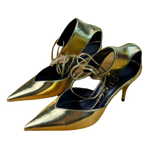 Gucci leder pumps gold - gucci,