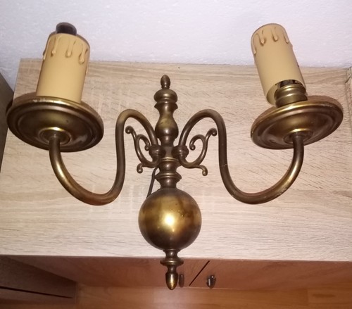 Messing wandlampe armig - wandlampe,, 2-armig