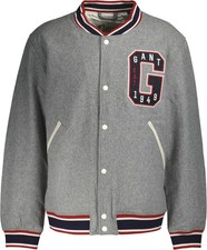NEU ! GANT Herren Jacke D1. MELTON VARSITY JACKET grau meliert, Gr. XXL
