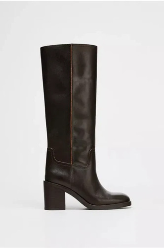 Zara leather brown boots - zara,