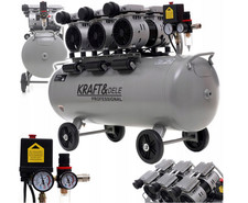 Flüsterkompressor Ölfrei Kompressor Druckluftkompressor 100L 3×1500W 230V 8 bar