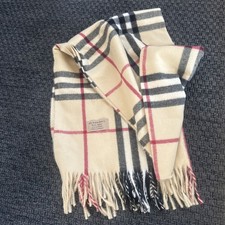 Schal Beige Schwarz Rot