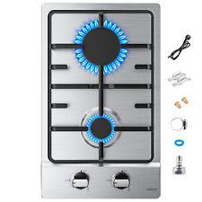 WEHIMO Gaskochfeld Einbau Kochfeld Edelstahl Gaskocher 2 flammig Propan/Erdg Neu