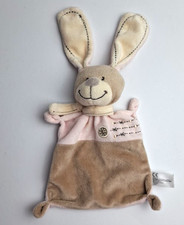WIE NEU Nicotoy Hase Bunny Kuscheltuch Schnuffeltuch Schmusetuch rosa braun