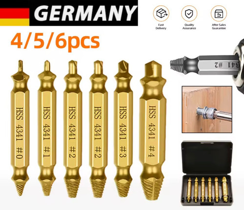 Damaged screw extractor set - extractor,