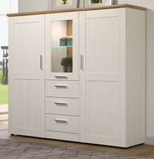 Highboard Schrank Pinie weiß