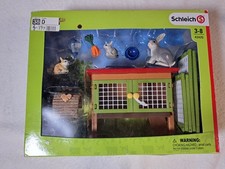 SCHLEICH 42420 Farm World Kaninchenstall, 16 Teile Spielset mit 3 Kaninchen Tier