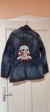 Ed Hardy Denim Mantel Herren Größe L