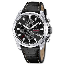 Festina Herrenuhr Leder schwarz Festina Chronograph Armbanduhr UF20692/4