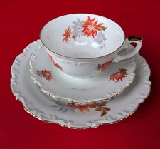 1909-1925 Schirnding Sammelgedeck Sammeltasse Gold Blau Rot Orange Relief Blumen