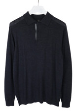 Mercedes Benz Pullover Herren Groß Pullover Wolle Gestrickt Mischung Polo Kragen