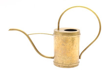 Gießkanne Blumenkanne aus Messing Vintage Mid Century H 20 cm