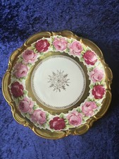 Waldershof Bavaria Schale 22 Karat Gold Handarbeit Rosen