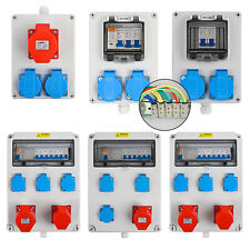 IP54 BAUSTROMVERTEILER WANDVERTEILER GARTENSTECKDOSE MIT  DOSE VERDRAHTET