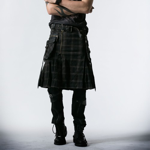 Punk rave denim kilt - rave,