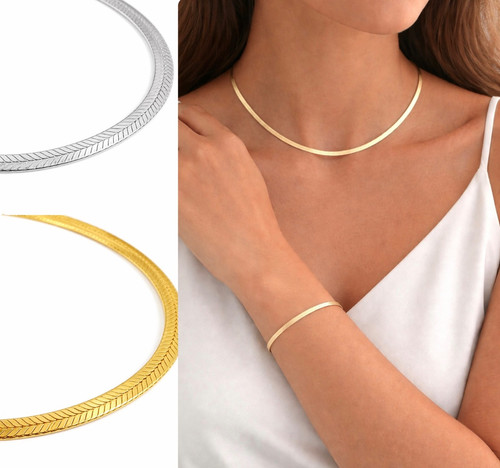 Set aus goldkette armband - set,