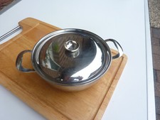 Alessi Alfra Servierschale mit Deckel + Griffe, cl 135 Edelstahl