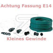 Illu Lichterkette Fassung E14 Bausatz grün, Biergarten Party Volksfest Zelt