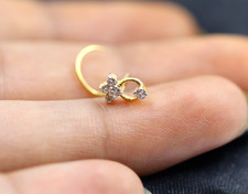 18K Gelbgold Nase Anstecknadel