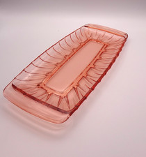 Kuchenplatte - Stollenplatte - Servierplatte - Glas - rosalin - ca. 35 cm