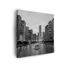 CANVAS Leinwandbilder Wandbilder Kunstdruck Chicago Architektur schwarz und weiß