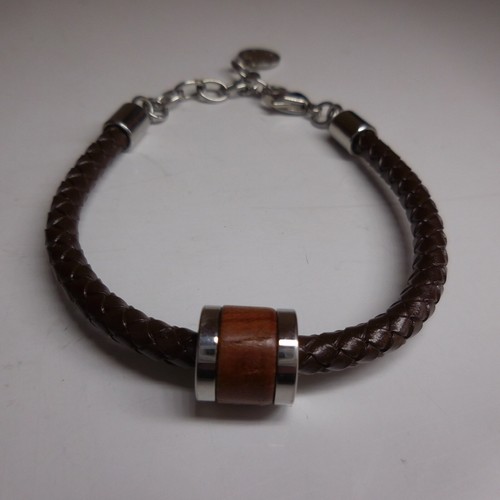 Lederband chrom brown grau - chrom,