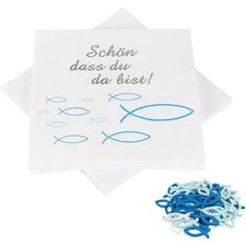 Servietten Fisch Blau 32