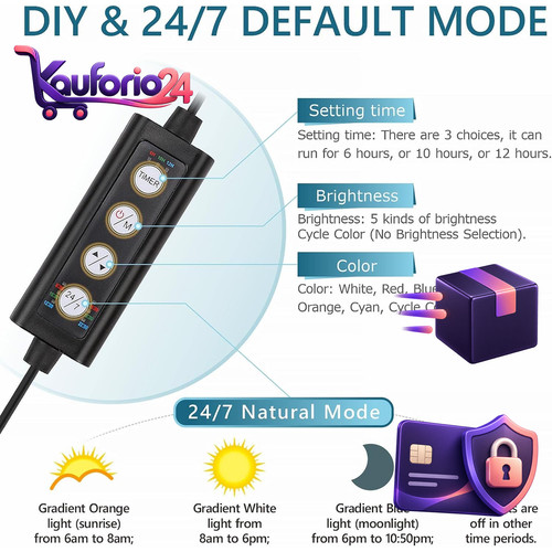 Aquarium led licht 14w clip - 14w, on
