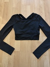 Shein Fitness Top Crop Schwarz