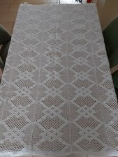 Tischdecke weiß gehäkelt - weiß,