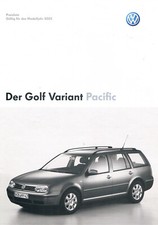 Prospekt VW Preisliste Golf Variant Pacific von 11.2004 YV1