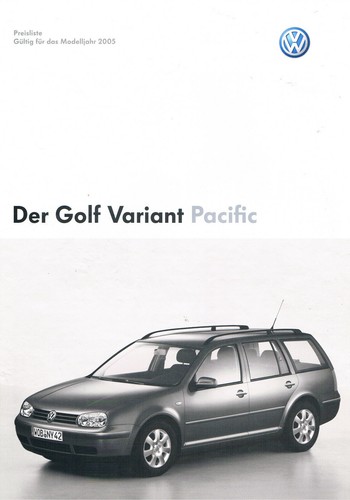 Prospekt preisliste golf - vw,