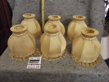 Schirm,Lampenschirm,6er Satz Klemmschirme,Textil,gebraucht,Borte,Fransen, Nr. 29