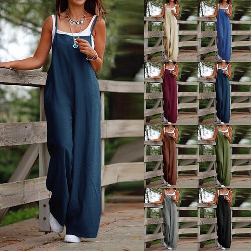 Damen baggy latzhose jumpsuit - damen,