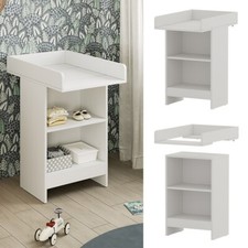 Wickeltisch Wickelkommode mit Wickelauflage Regal Mona 60 x 88 cm weiß Vicco