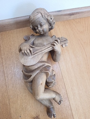 Holzfigur engel barock 30cm - holzfigur,