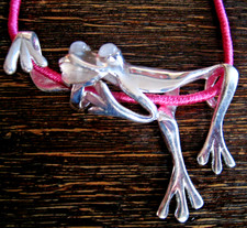 Frosch Collier 925 Silber pink