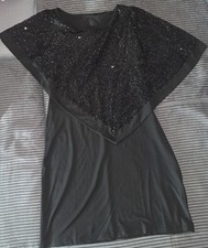 Neu Kleid L Schwarz Pailletten