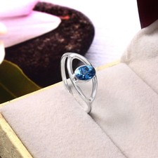 Blauer Turmalin Ring Echt 925