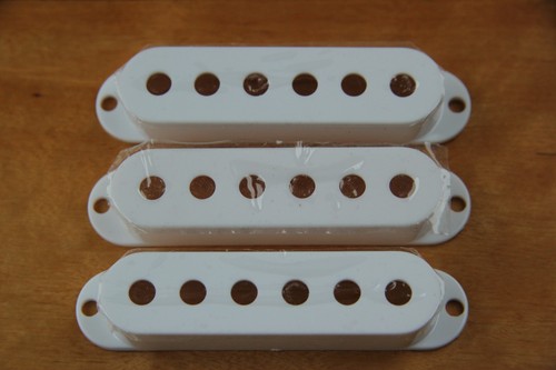 Single coil white pickup cover - coil,