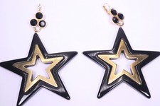 Dolce & Gabbana Stelle Stern Kristall Ohrringe schwarz gold - sehr gut - 